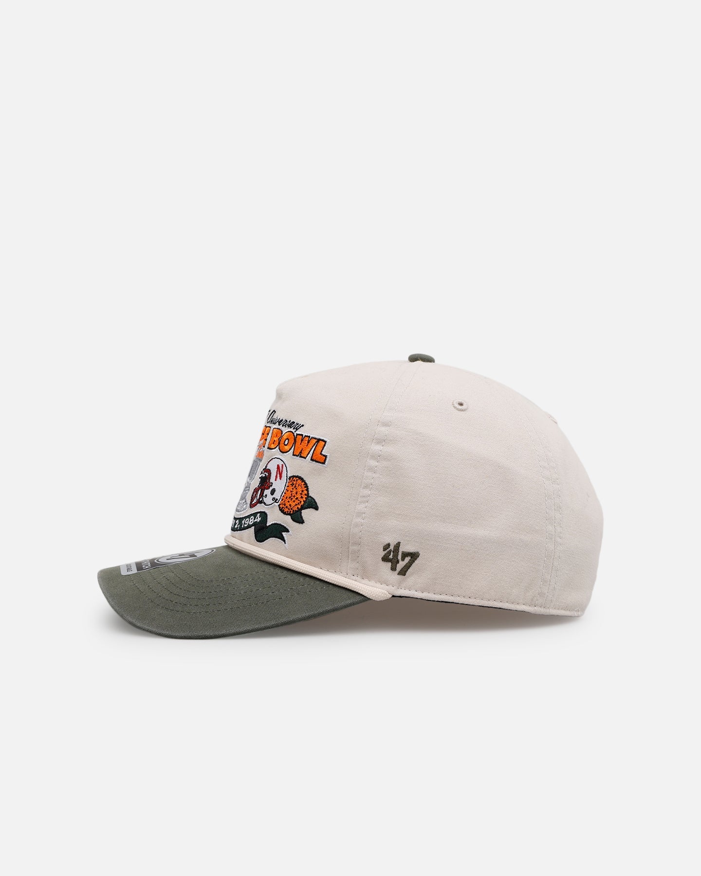 47 Brand Nebraska Cornhuskers Vs. Miami Hurricanes 'Vintage Bowl Game 2.0' 1984 Orange Bowl Hitch Snapback Bone
