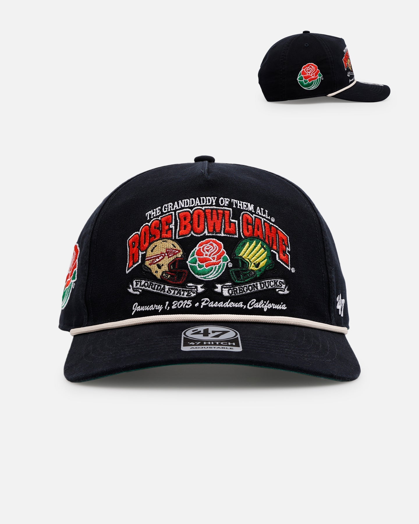 47 Brand Oregon Ducks Vs. Florida State Seminoles 'Vintage Bowl Game 2.0' 2015 Rose Bowl Hitch Snapback Vintage Black