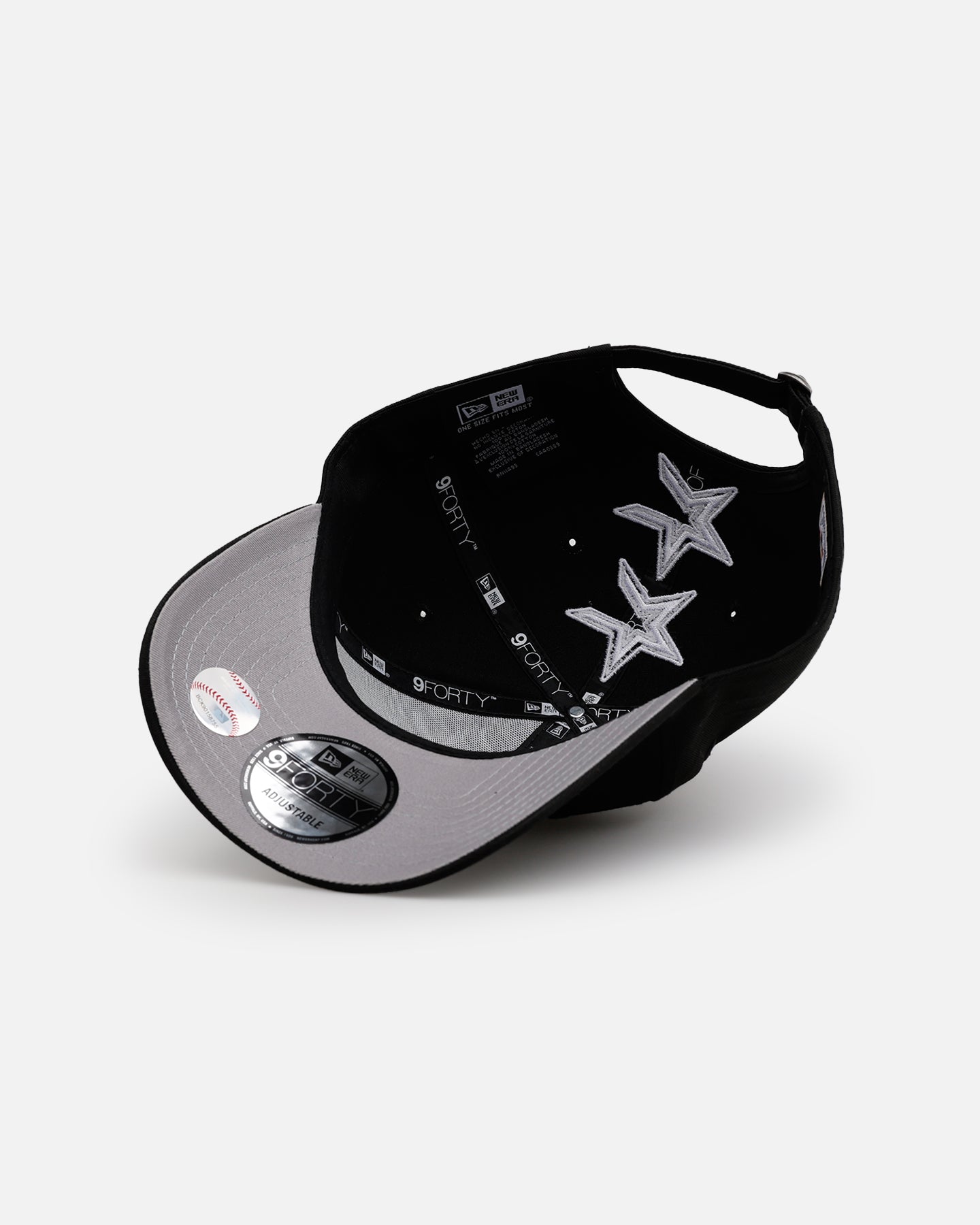 New Era Houston Astros 'Spine' 9FORTY A-Frame Strapback Black/White