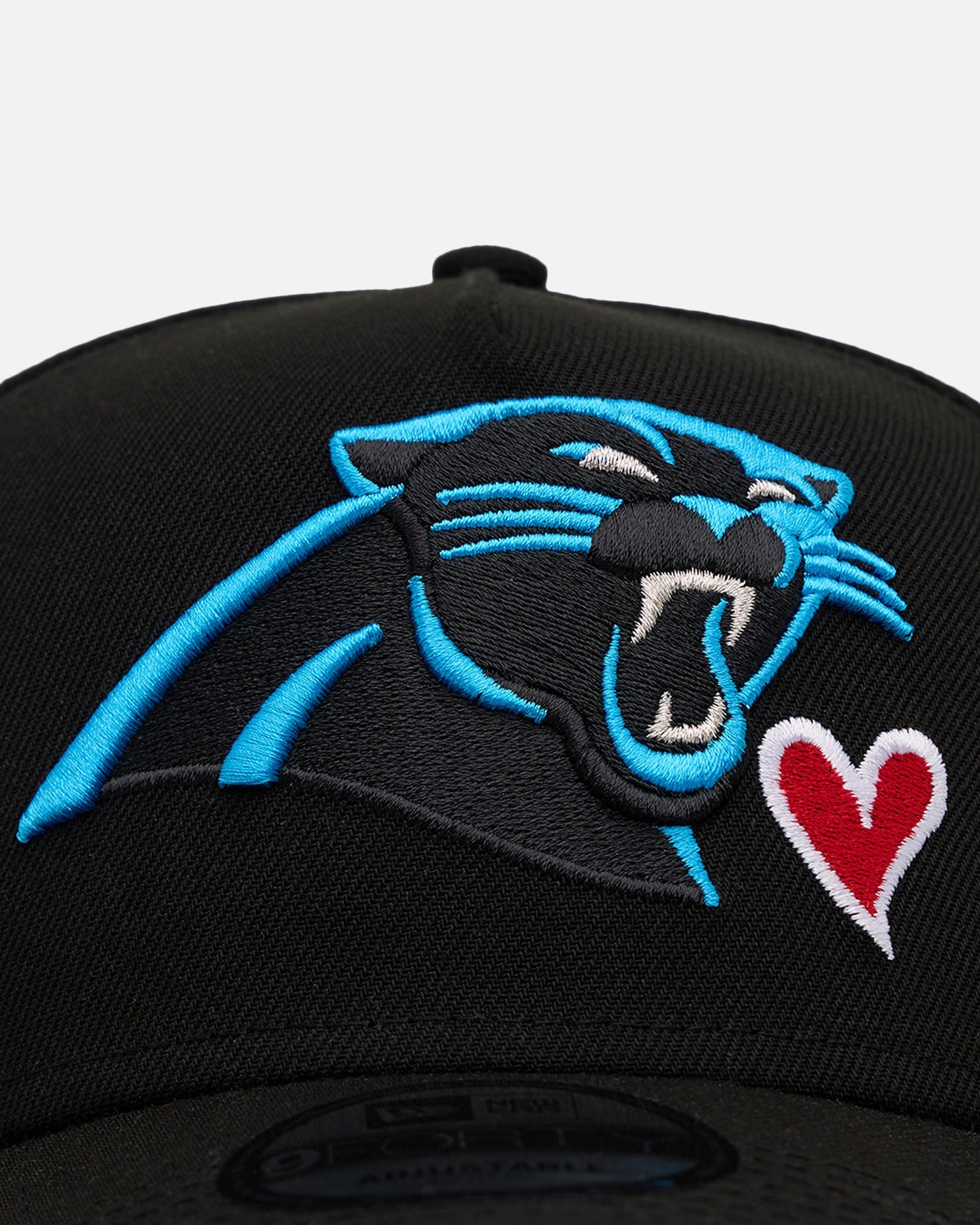 New Era Carolina Panthers 'Team Color Hearts' 9FORTY A-Frame Snapback Official Team Color