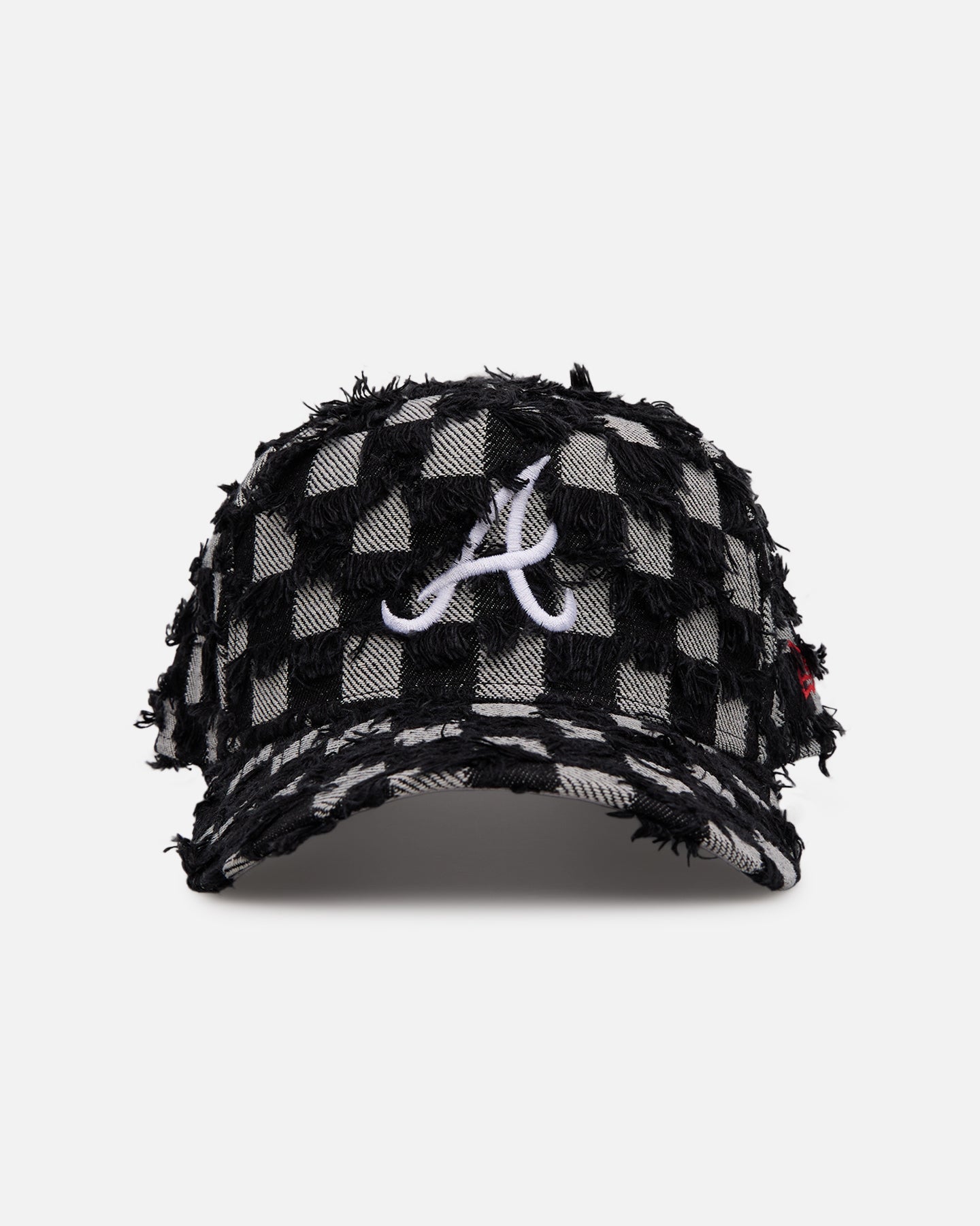 New Era Atlanta Braves 'Frayed Checkerboard' 9FORTY A-Frame Snapback Black/Grey