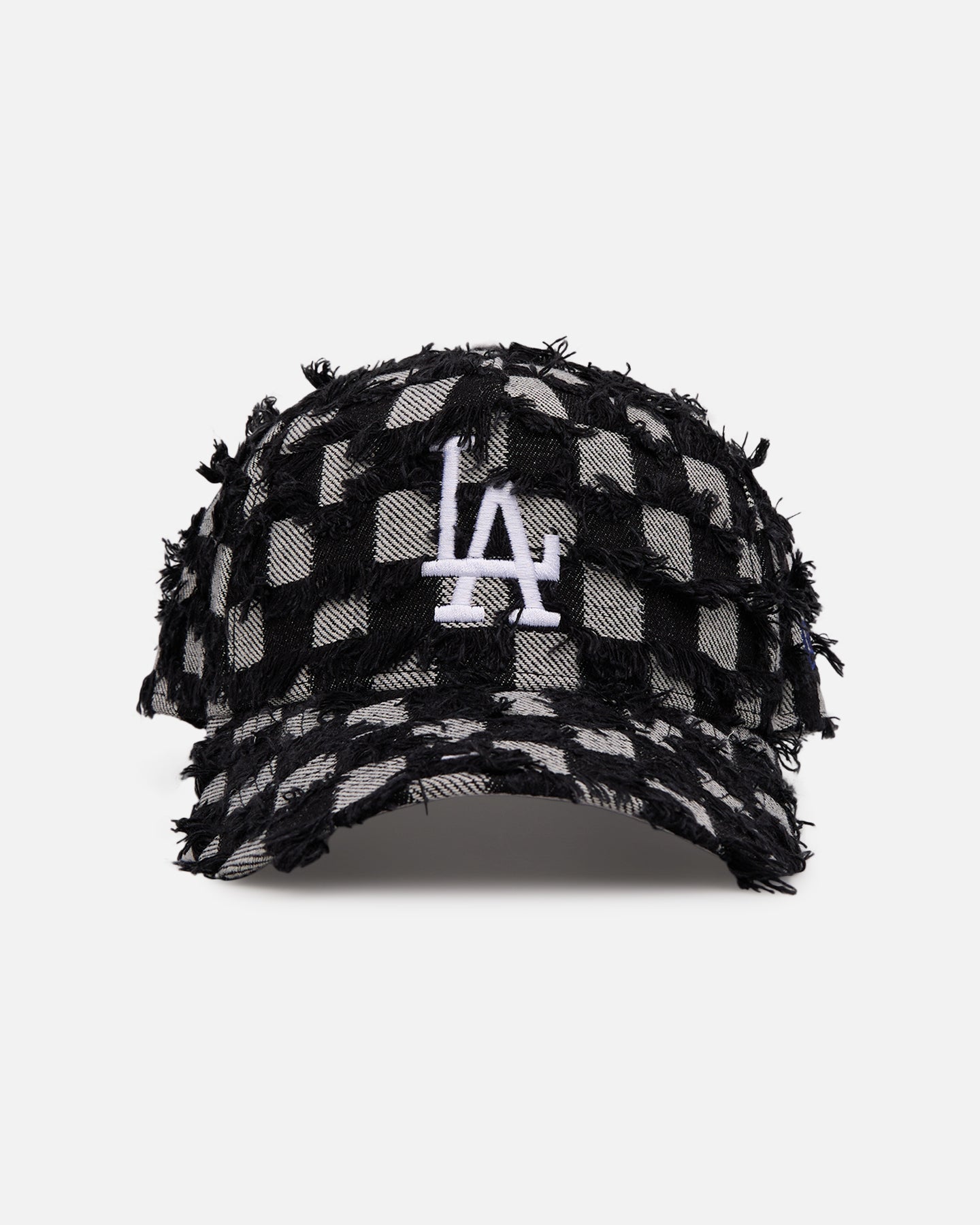 New Era Los Angeles Dodgers 'Frayed Checkerboard' 9FORTY A-Frame Snapback Black/Grey