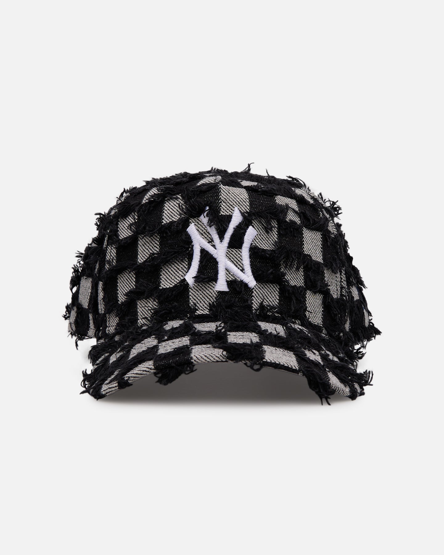New Era New York Yankees 'Frayed Checkerboard' 9FORTY A-Frame Snapback Black/Grey