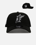 New Era Florida Marlins 'Black And White' 9FORTY A-Frame Snapback Black/White