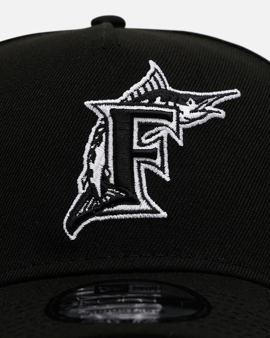 New Era Florida Marlins 'Black And White' 9FORTY A-Frame Snapback Black/White