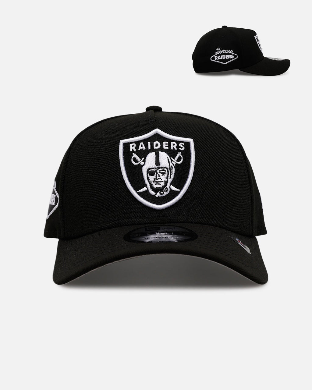 New Era Las Vegas Raiders 'Black And White' 9FORTY A-Frame Snapback Black/White