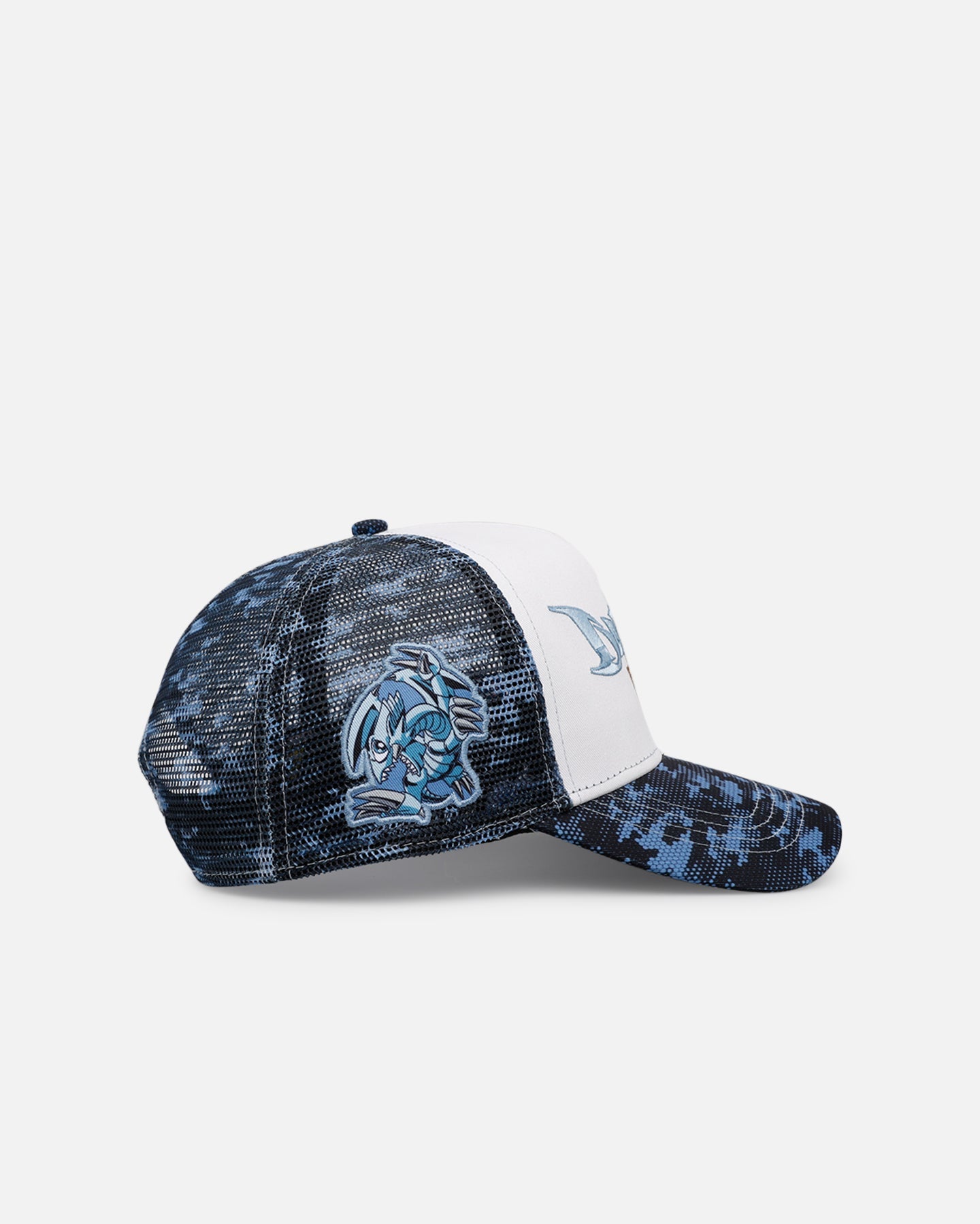 Loiter X Yu-Gi-Oh! Blue Eyes Toon Dragon Trucker Snapback Hat Blue Camo