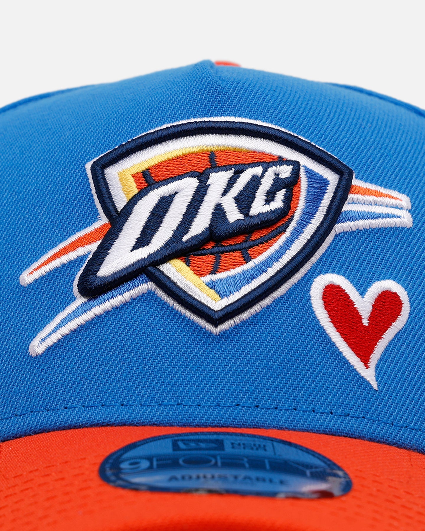 New Era Oklahoma City Thunder 'Team Color Hearts' 9FORTY A-Frame Snapback Official Team Color