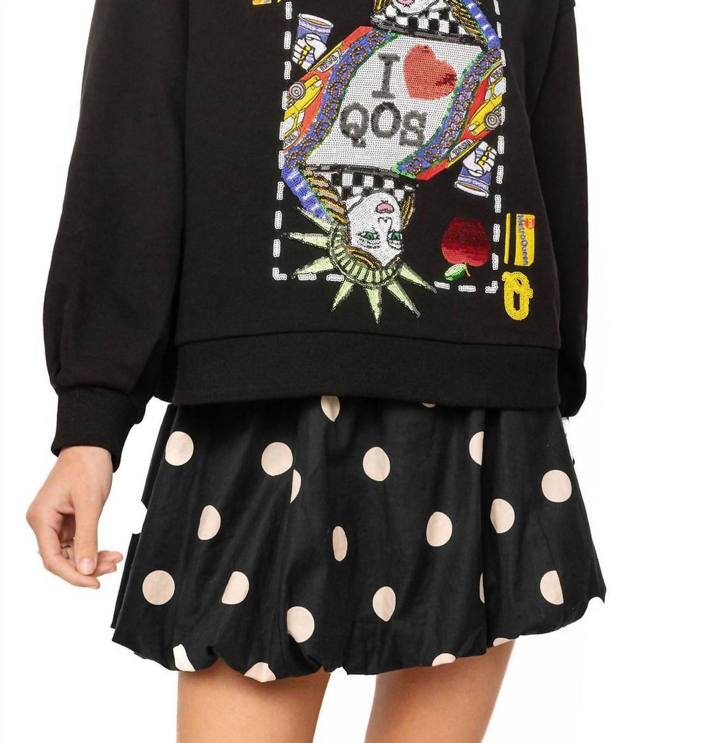 Queen Of Sparkles - New York City Queen Card Mock Neck Sweatshirt