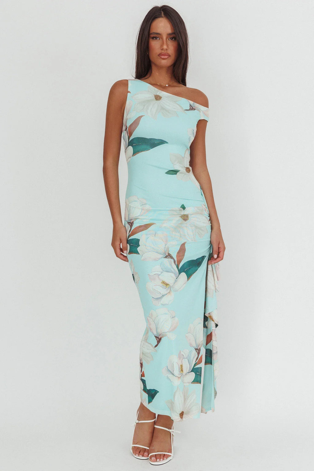 Amalfi Maxi Dress - Mint Floral Print Dress