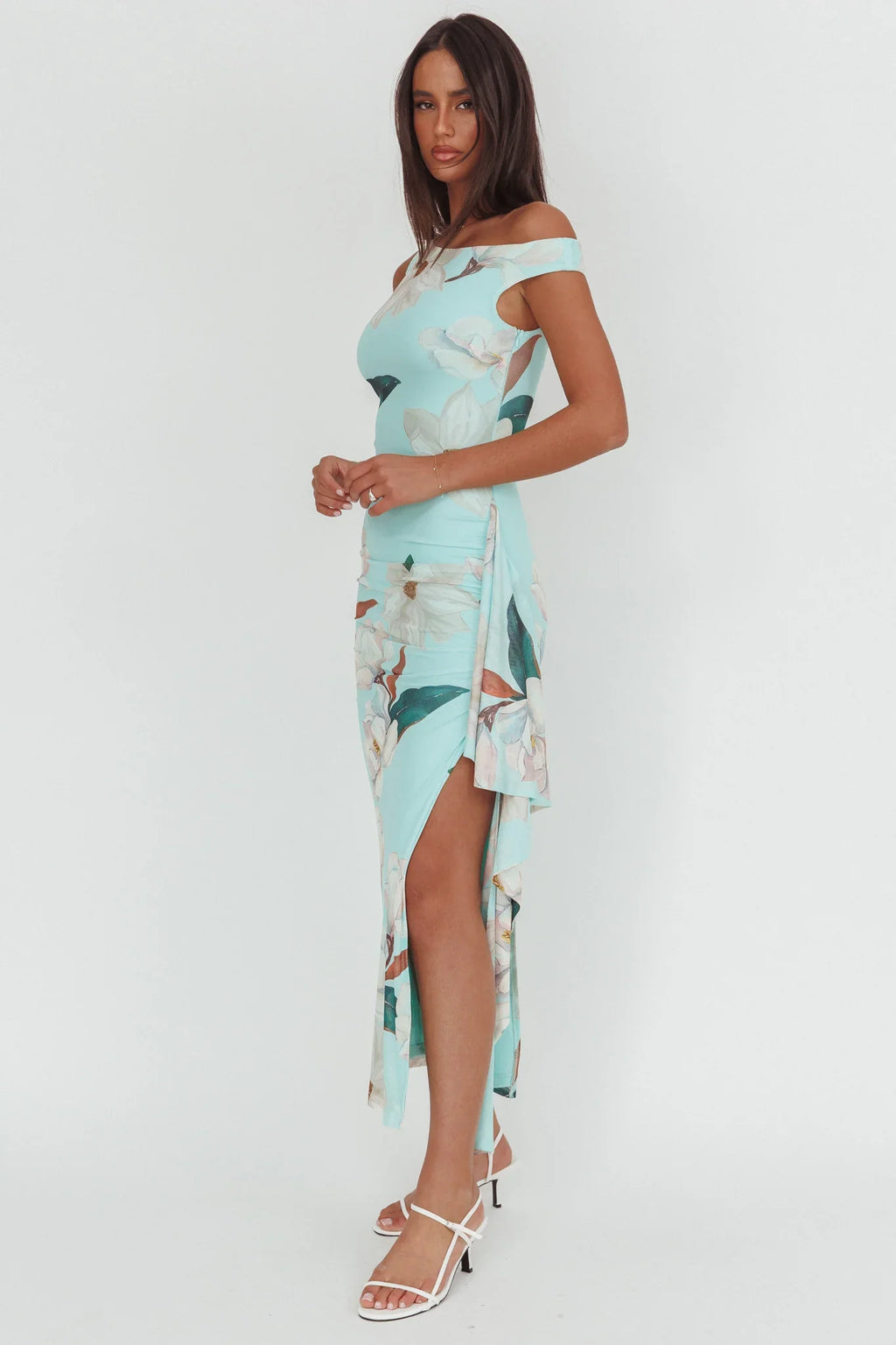 Amalfi Maxi Dress - Mint Floral Print Dress