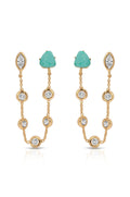 Double Piercing Turquoise Earrings