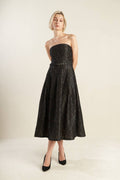 THE TRUTH IS STRAPLESS BLACK LACE MIDI DRESS - FINAL SALE