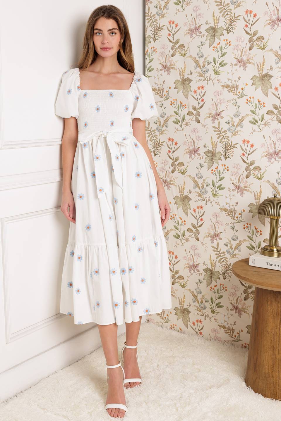 SUNNYSIDE LANE - EMBROIDERED MIDI DRESS - FINAL SALE