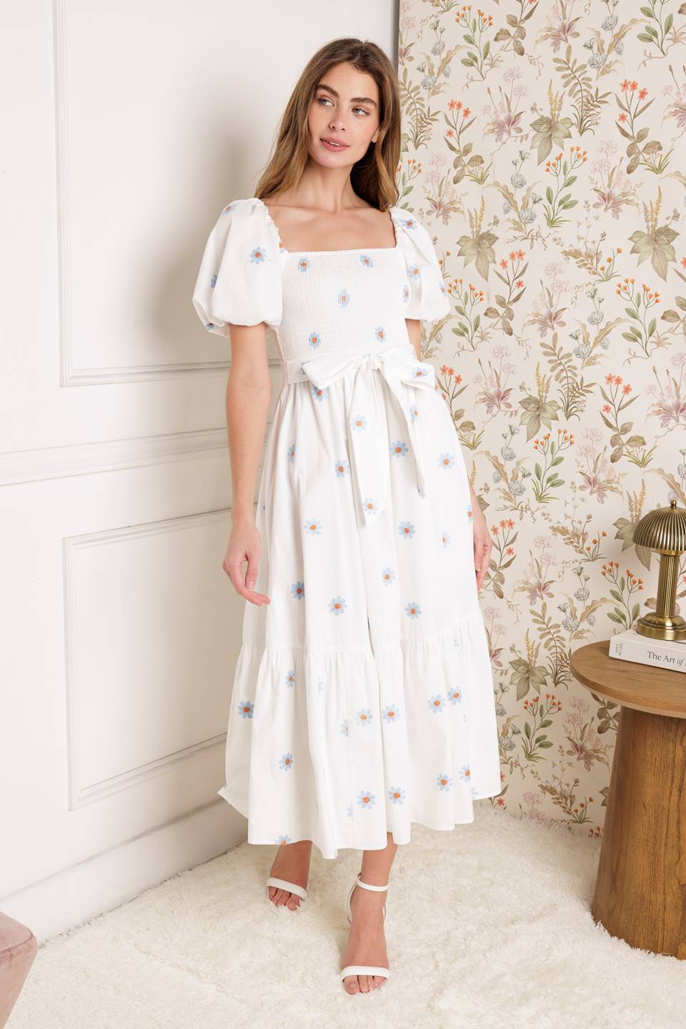 SUNNYSIDE LANE - EMBROIDERED MIDI DRESS - FINAL SALE