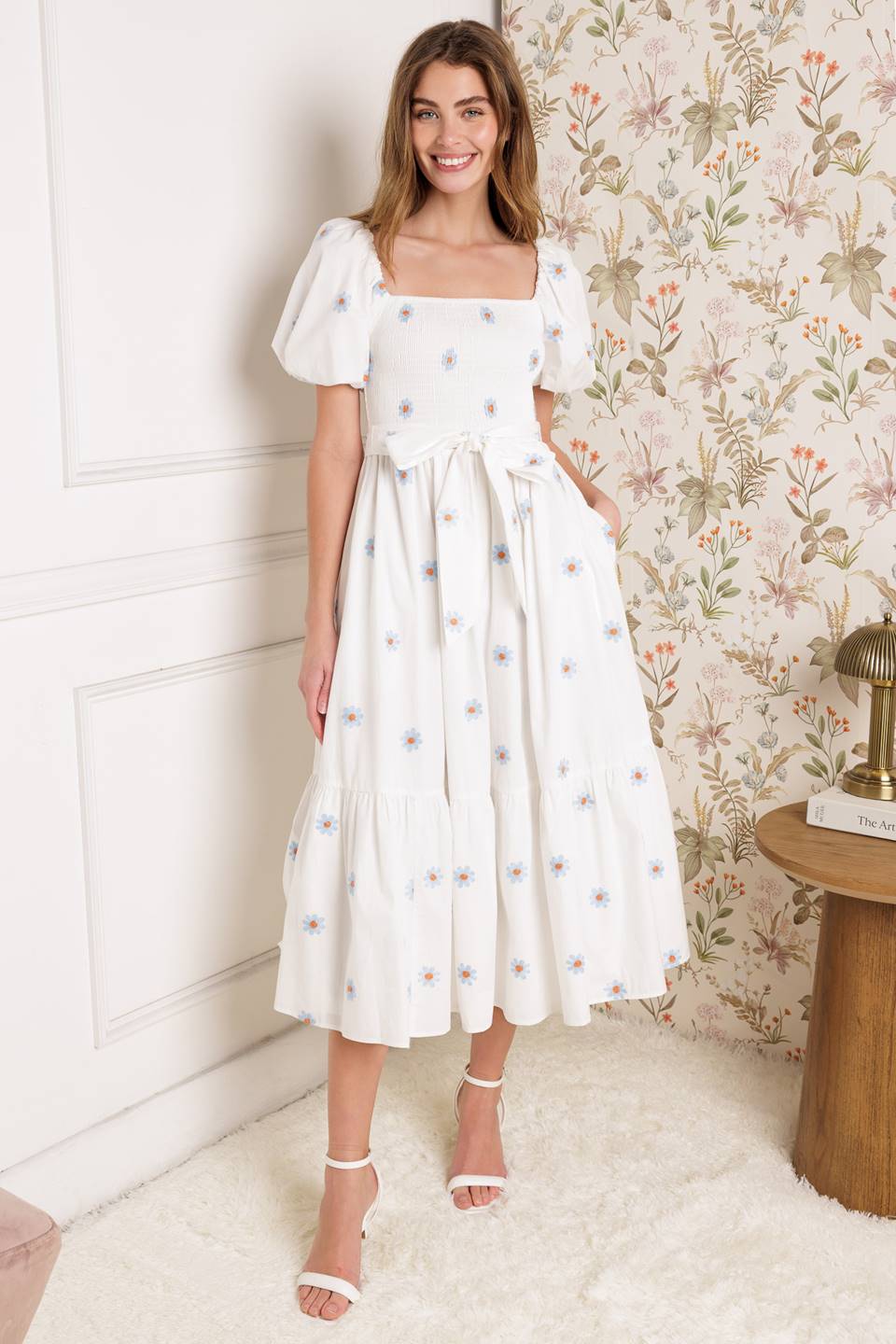 SUNNYSIDE LANE - EMBROIDERED MIDI DRESS - FINAL SALE
