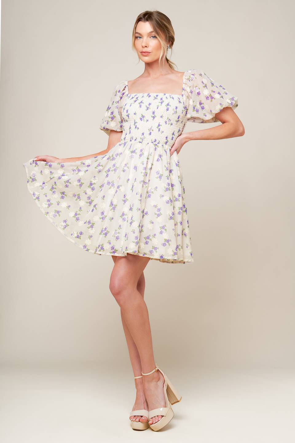 Size Small. MAKING CONNECTIONS MINI DRESS - CREAM - FINAL SALE
