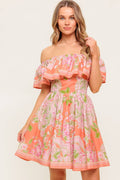 RAE MINI DRESS - CORAL
