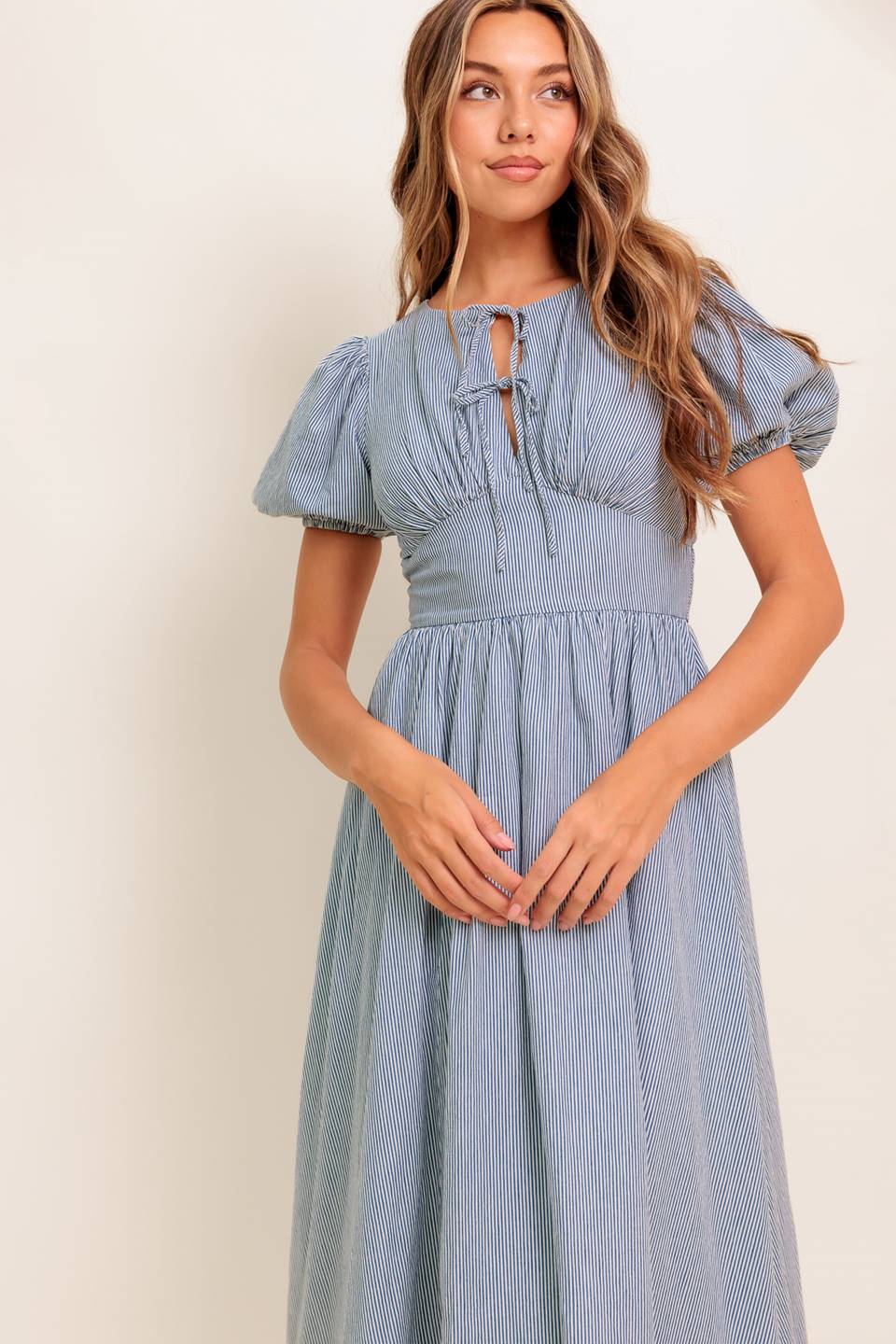 CHERIE MIDI DRESS - BLUE - FINAL SALE