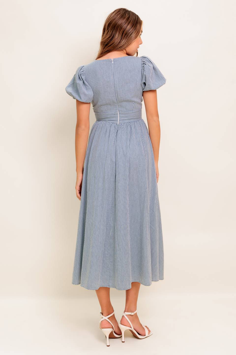 CHERIE MIDI DRESS - BLUE - FINAL SALE
