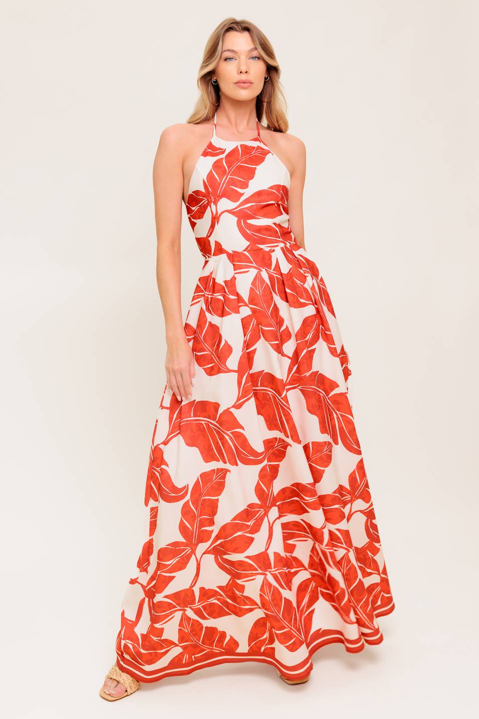 MARLEY MAXI DRESS - TROPICAL HALTER MAXI
