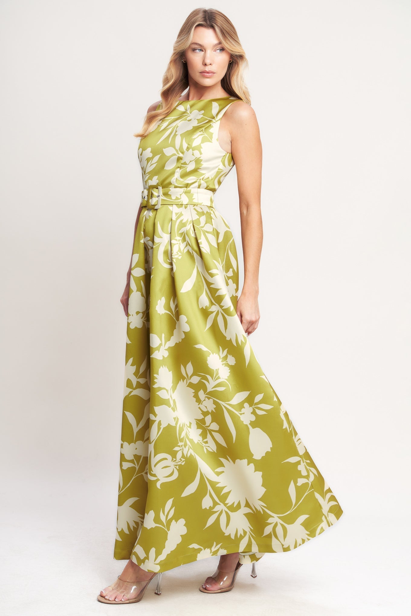 LIME FLORAL MAXI DRESS - FINAL SALE