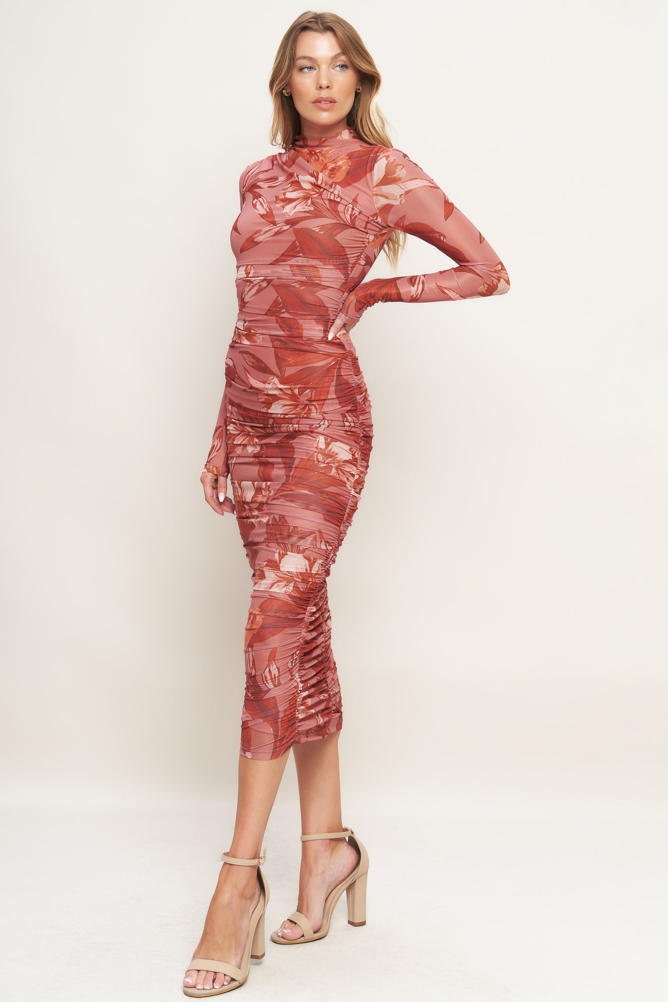 Size Small. INSTA WORTHY SIENNA POWER MESH MIDI DRESS - FINAL SALE