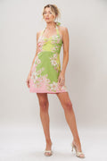 GLOW BLOSSOM FLORAL MINI DRESS