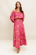 Staci Off-Shoulder Top & Circle Midi Skirt Set